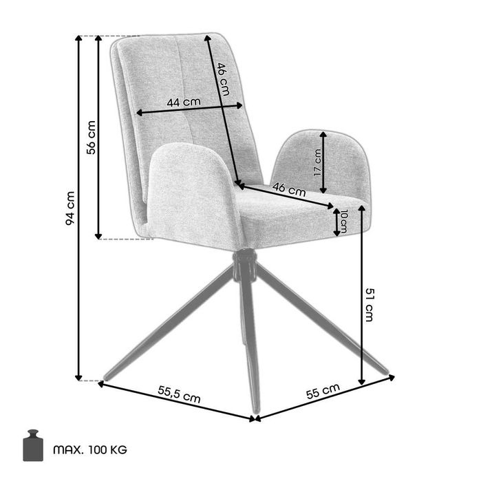 ALVARO beżowe_szare_Nowoczesne KRZESŁO OBROTOWE Tapicerowane do SALONU