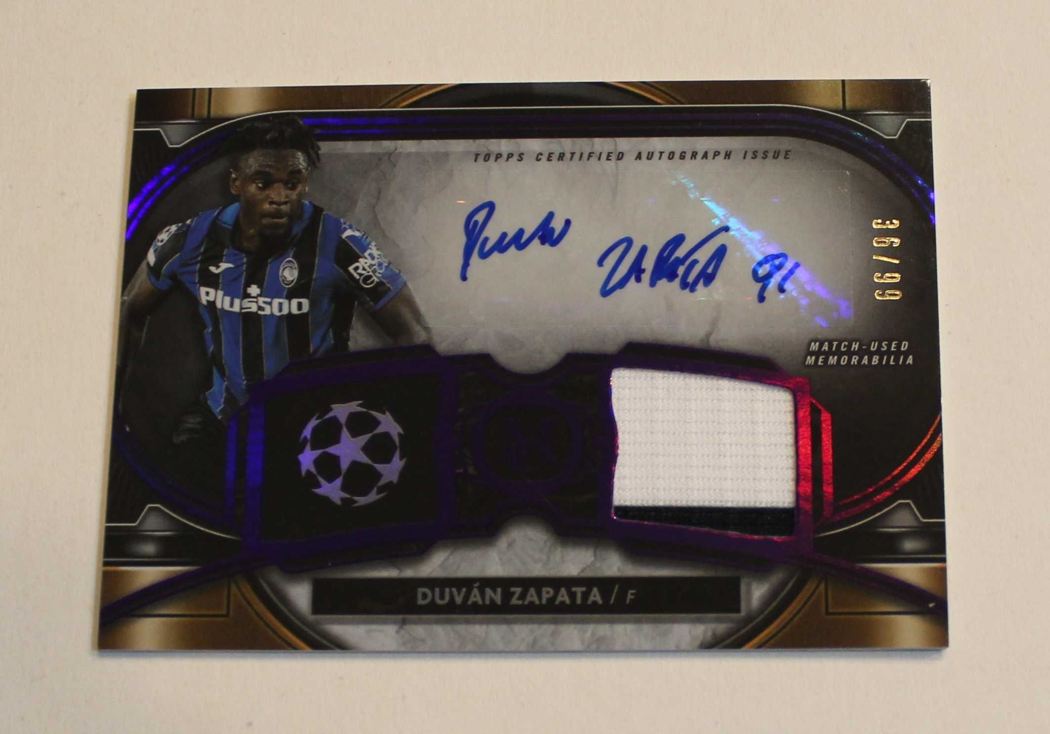 Karta autograf + koszulka Duvan Zapata Topps UCL Museum 2021/2022