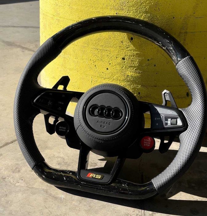 ТОПове карбонове кермо для Audi у повній комплектації з подушкою/ ауди