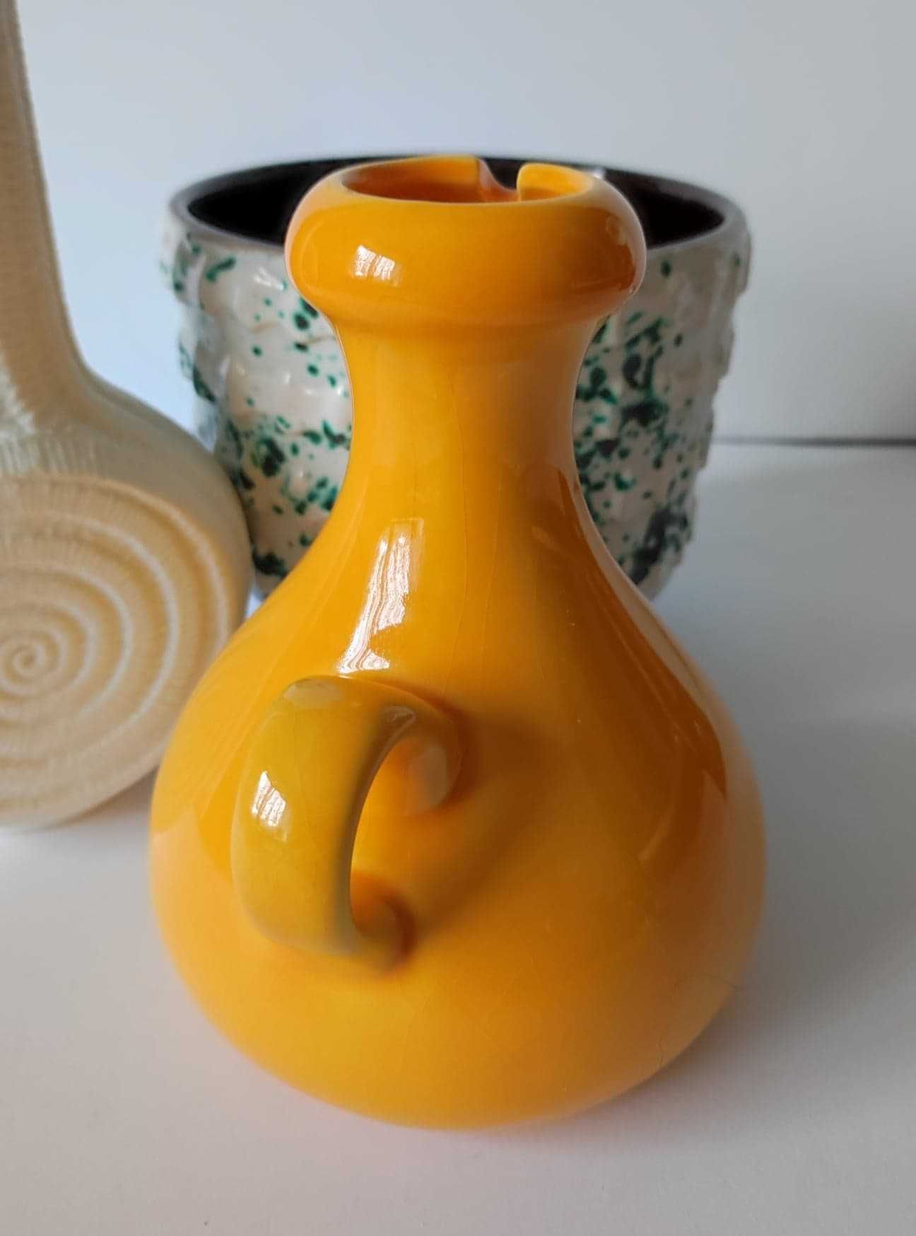 Stary ceramiczny dzbanek, wazon majolika Schramberg Design