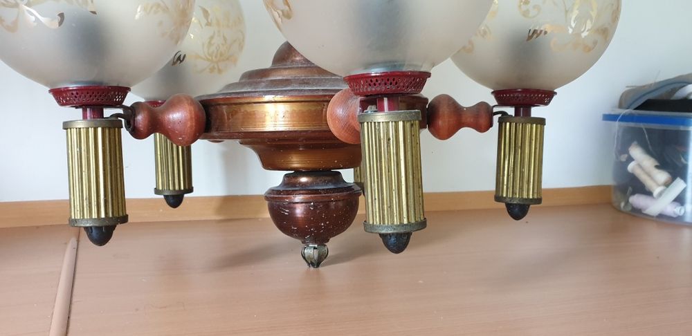 Żyrandol sufitowy vintage kule szklo