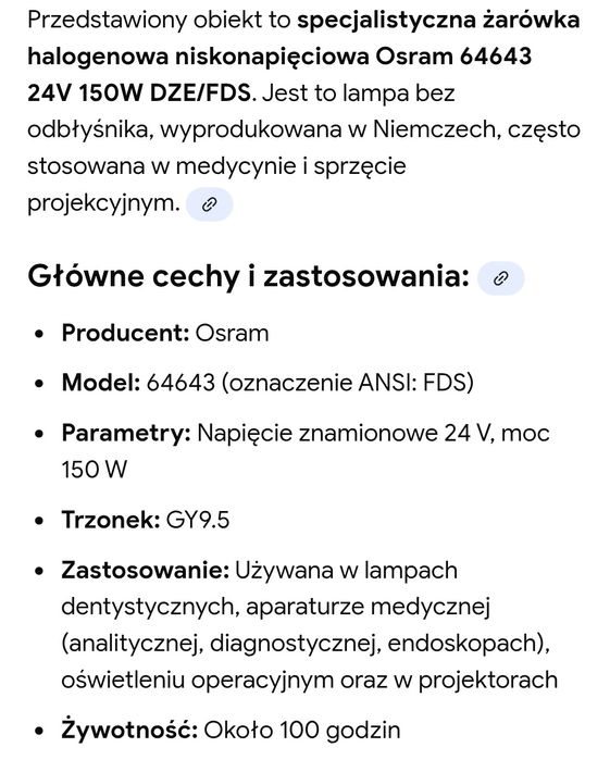 OSRAM żarówka halogenowa niskonapięciowe 64643
