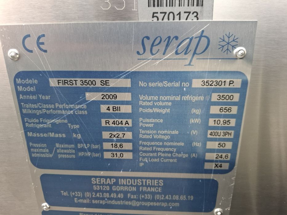 Zbiornik do mleka Serap RL20 3500L 2009r F-Vat