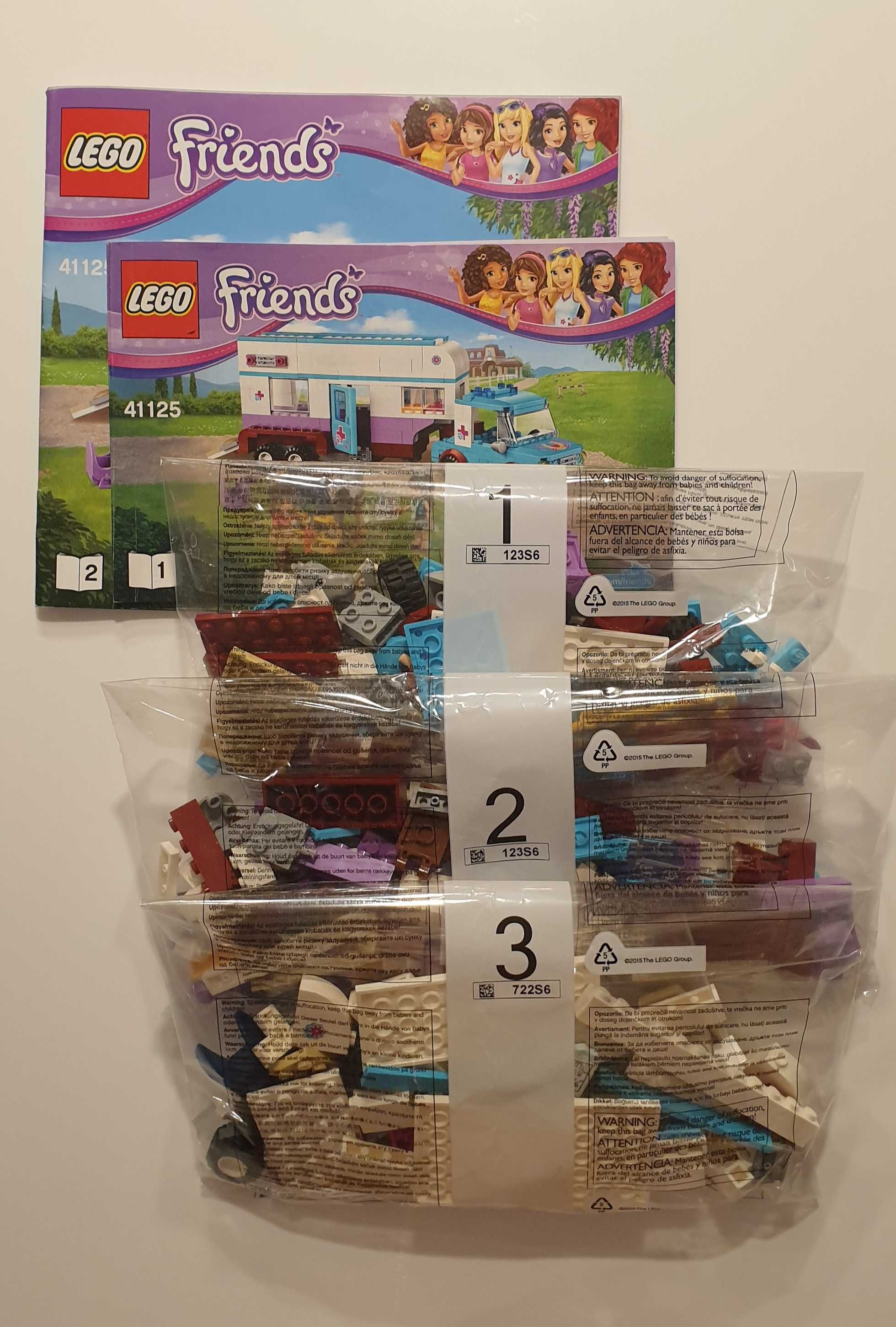 Klocki lego friens weterynarz auto z przyczepą 41125