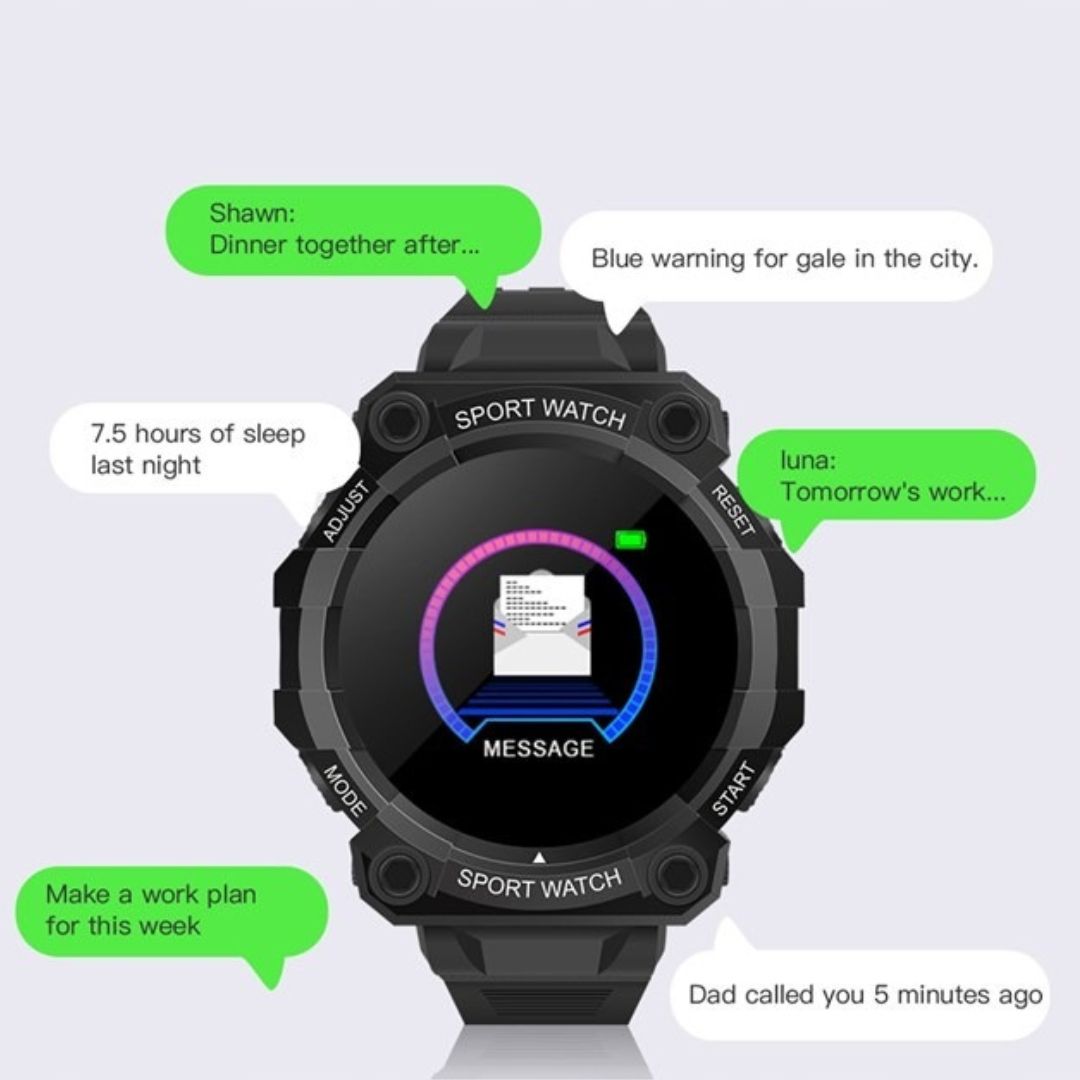 Smartwatch Zegarek Sportowy Kroki Kalorie Puls - Zielony