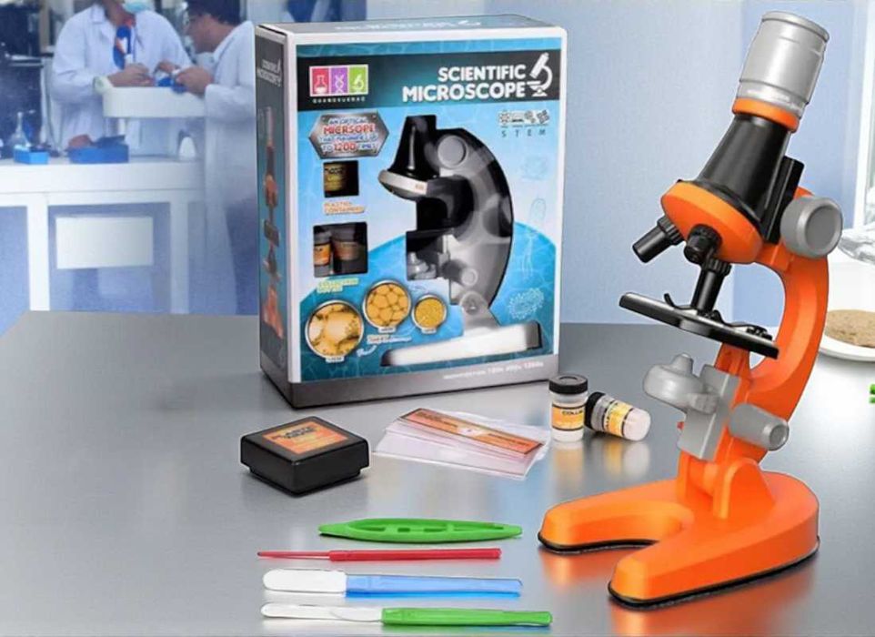 Дитячий мікроскоп із зумом до 1200х, дитяча ігрова лабораторія