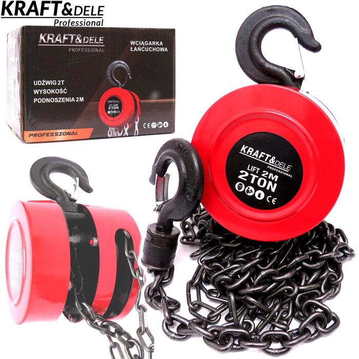 KRAFT&DELE Wciągarka Wyciągarka Łańcuchowa Ręczna 2 Tony 2t KD1116