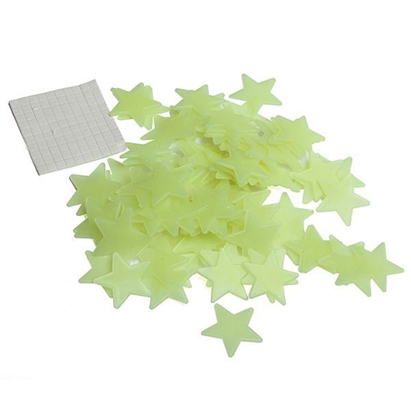 Pack Estrelas Lua Fluorescentes Decoração Quarto Dormir Criança Bebe