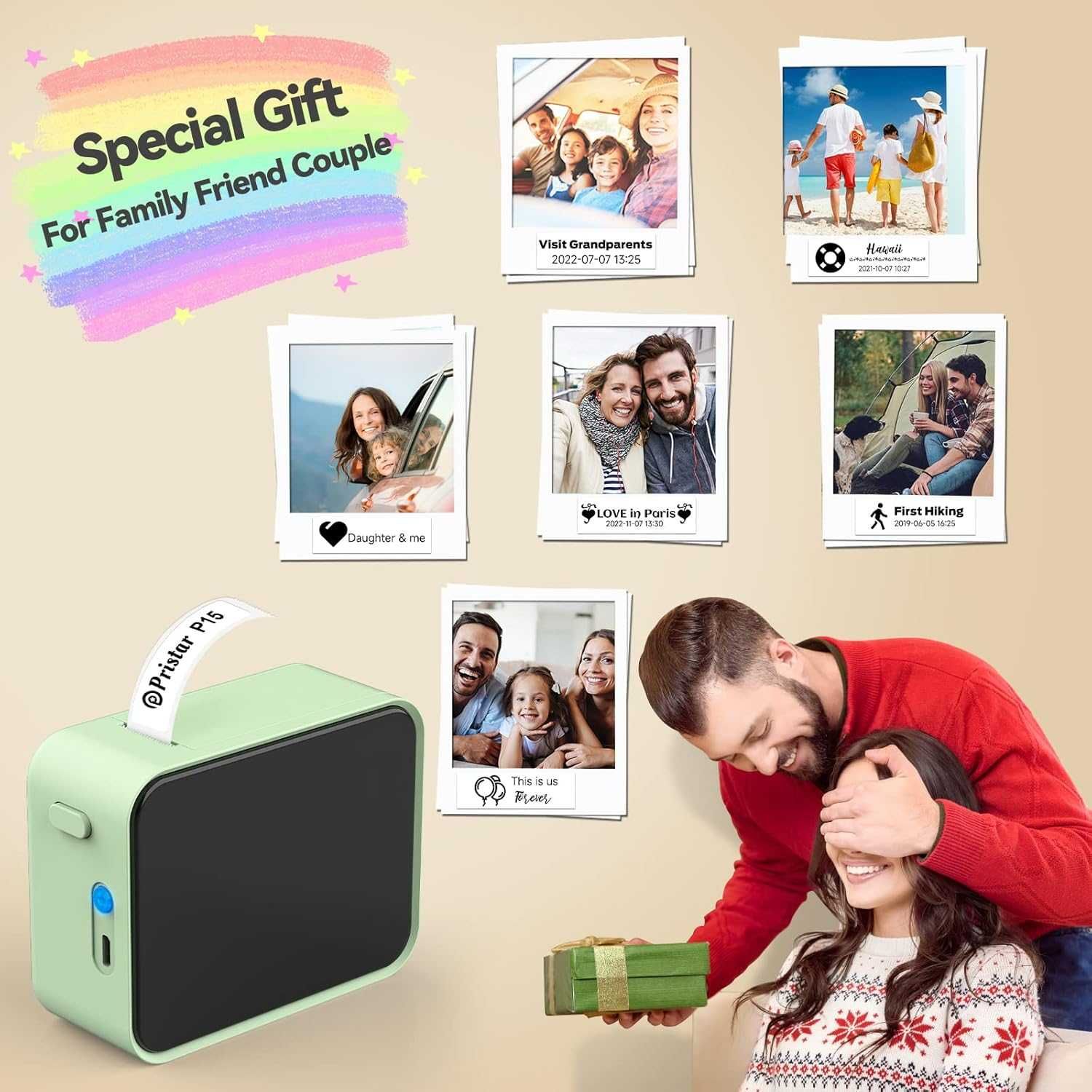 Drukarka Termiczna Etykiet Bluetooth Pristar P15, mini, ETYKIECIARKA