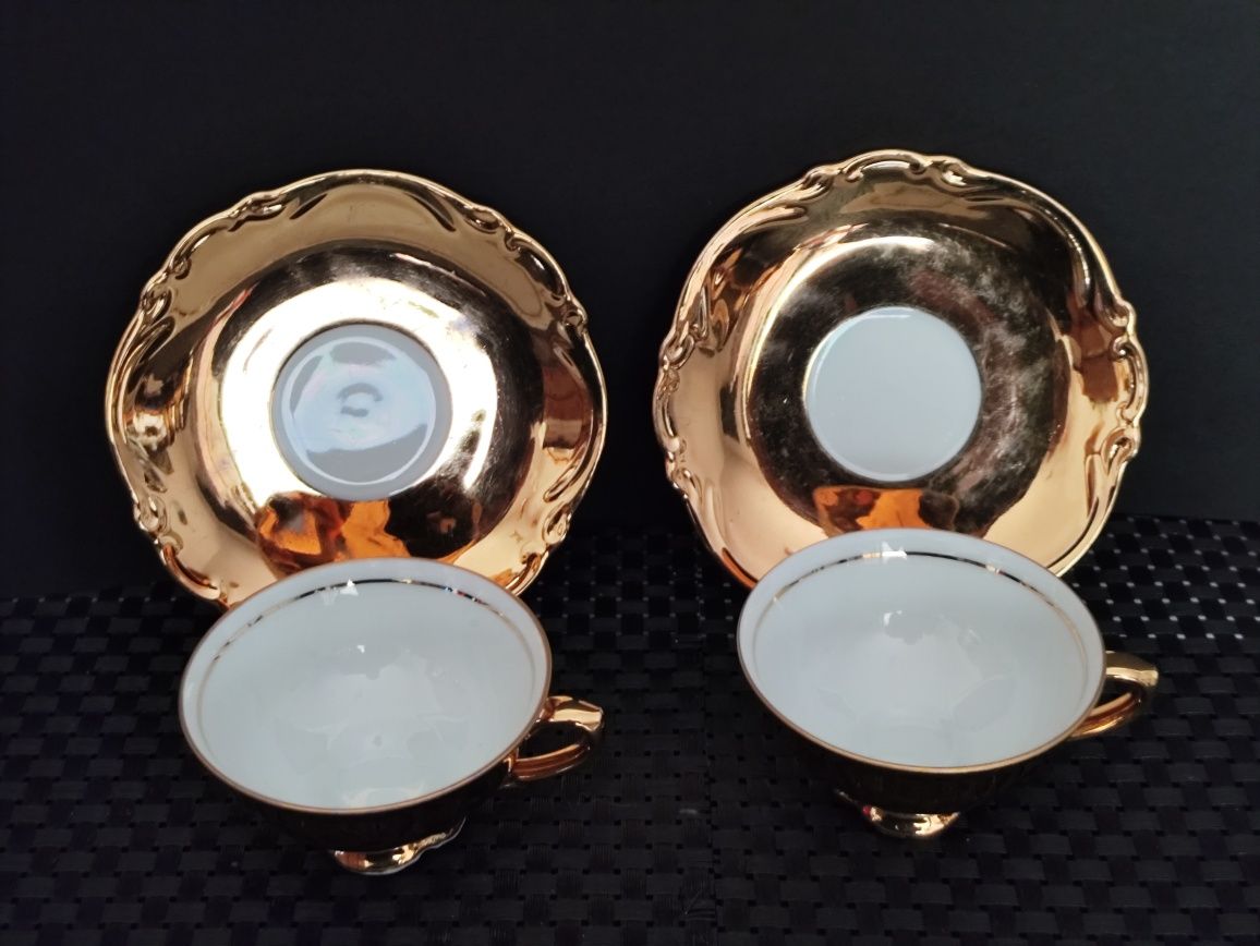 Porcelana Bawaria  Złoty Serwis do mokka TET-TA-TET Tirschenreuth