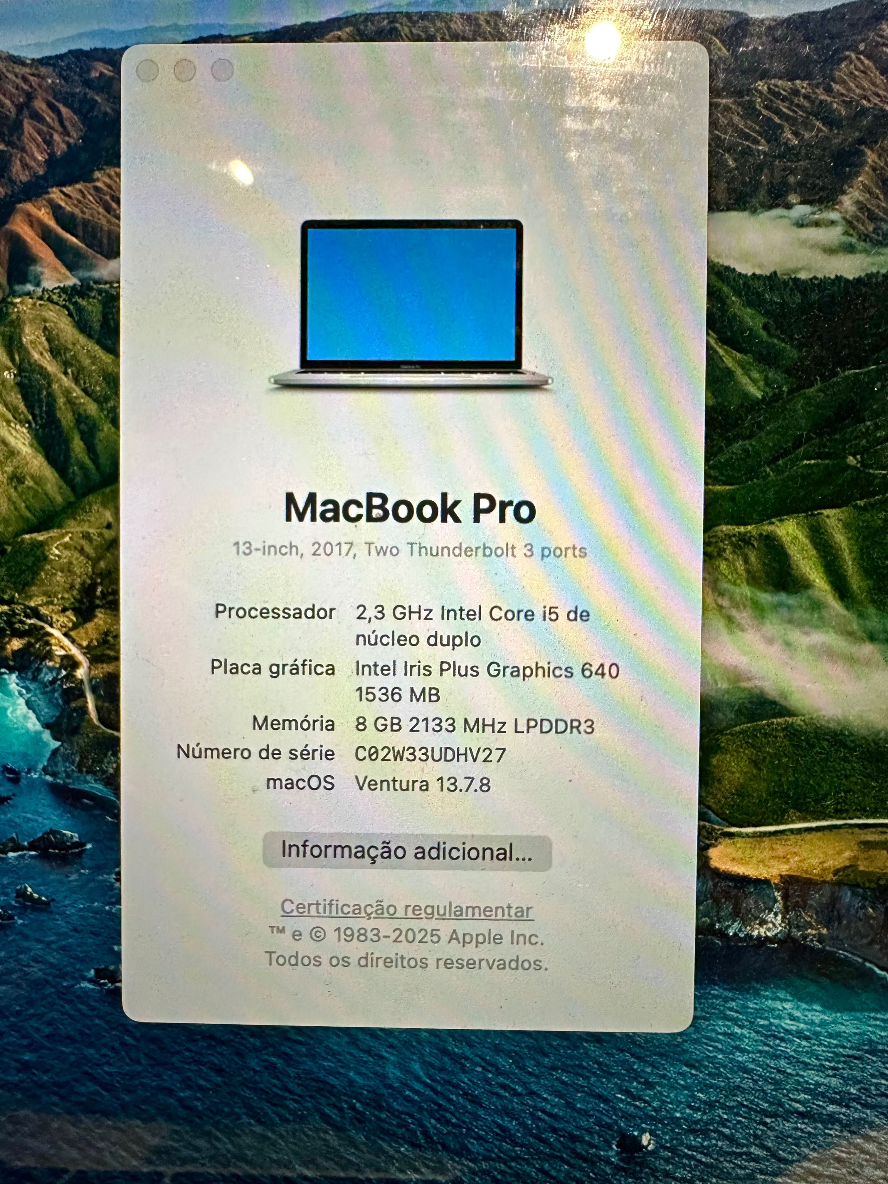 MacBook Pro - 13" - 2017 - Ótimo estado