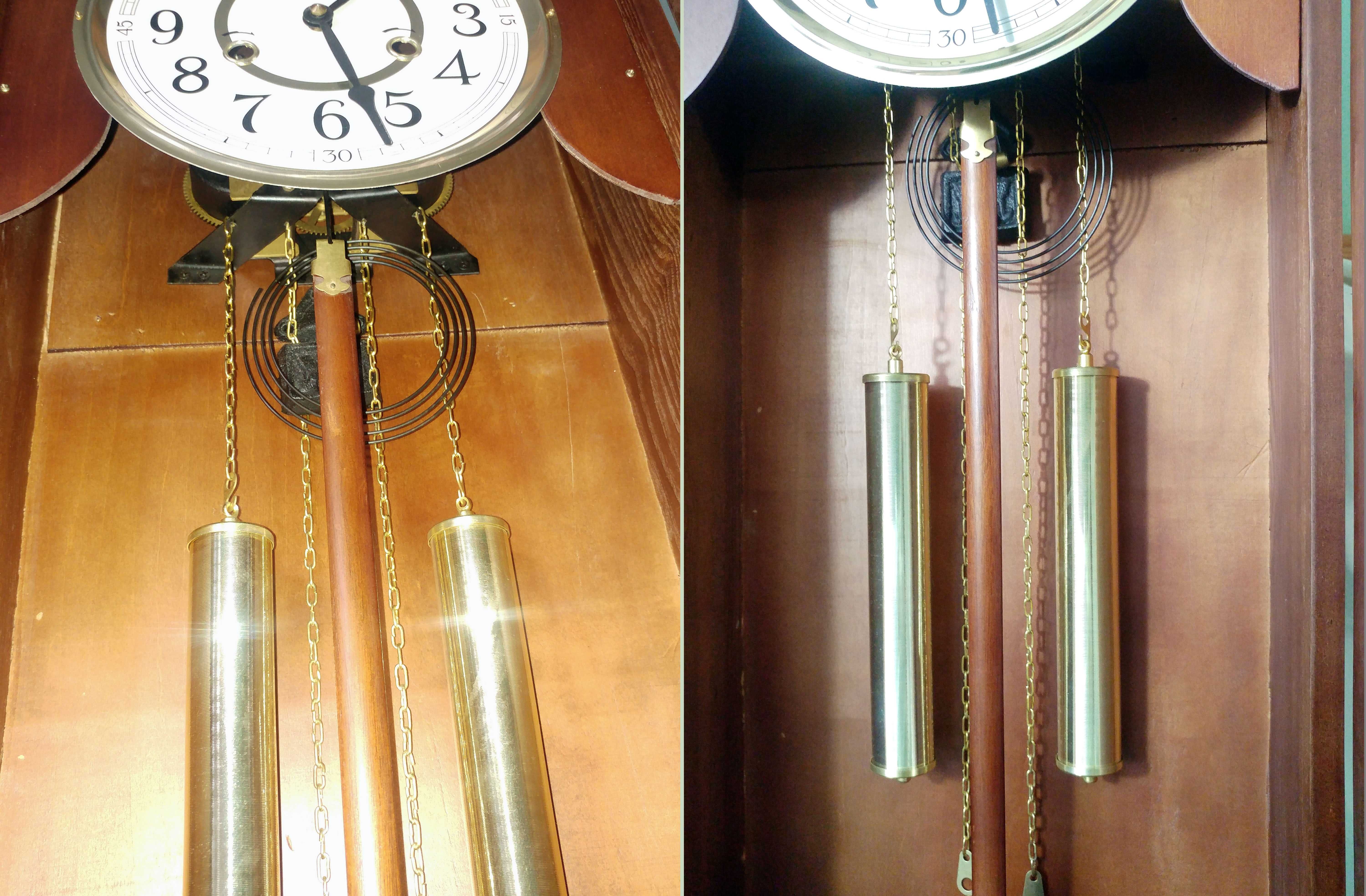 Zegar Adler retro mechaniczny nakręcany z wahadłem ścienny wiszący