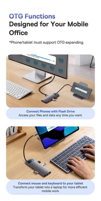USB-хаб Baseus 8-in-1 Type-C | перехідник | розгалужувач