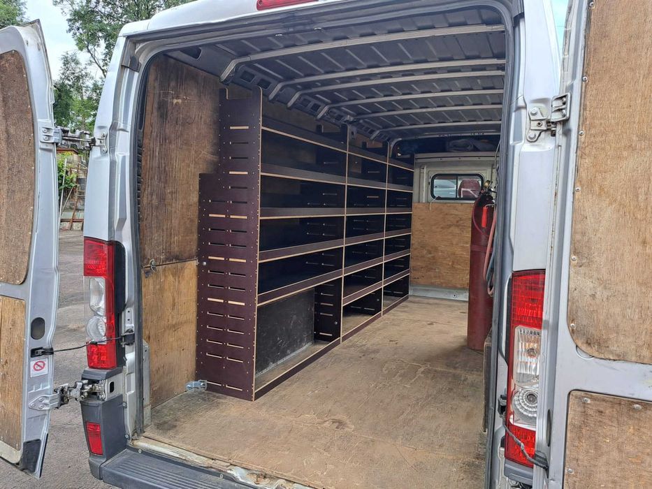 Regały narzędziowe, regały do busa, zabudowa - sklejka