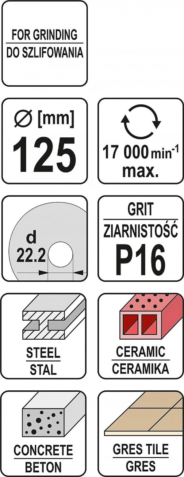 Tarcza Szlifierska Uniwersalna M14/125Mm Ziar. P16