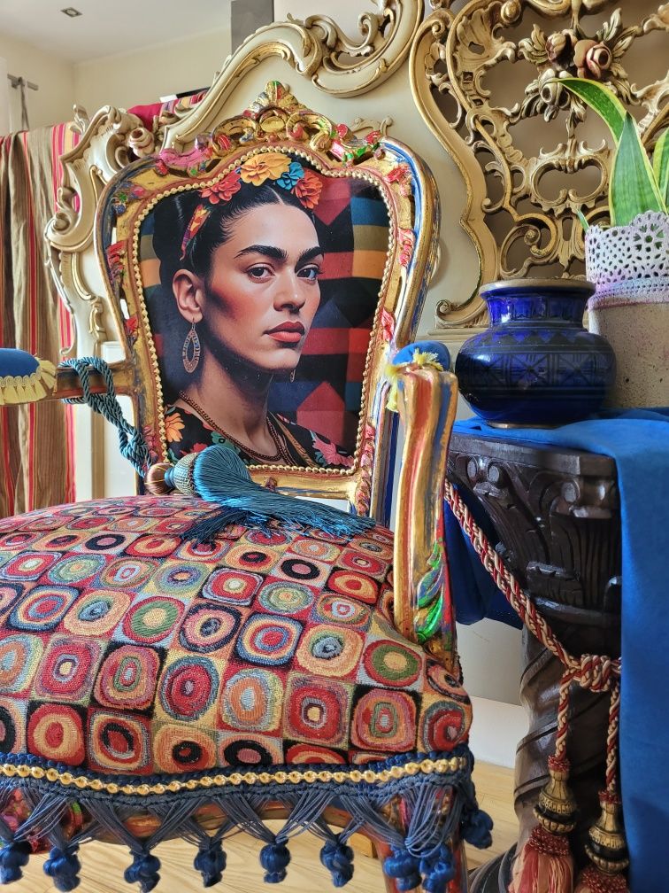 Fotel Frida Kahlo w stylu boho chic