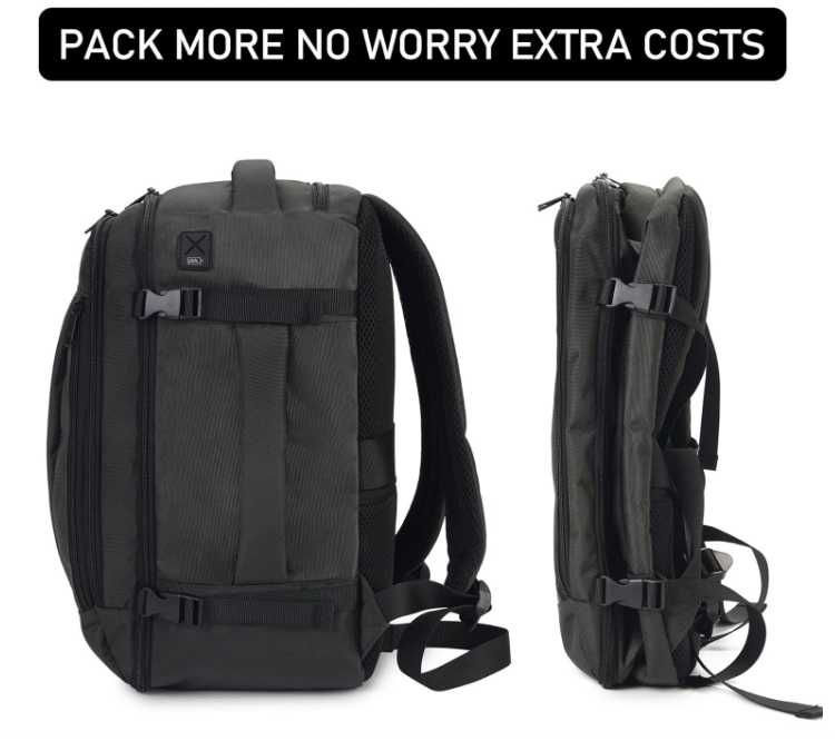 ECOHUB plecak podręczny kabinowy RYANAIR 20 L, 40x20x25cm SZARY