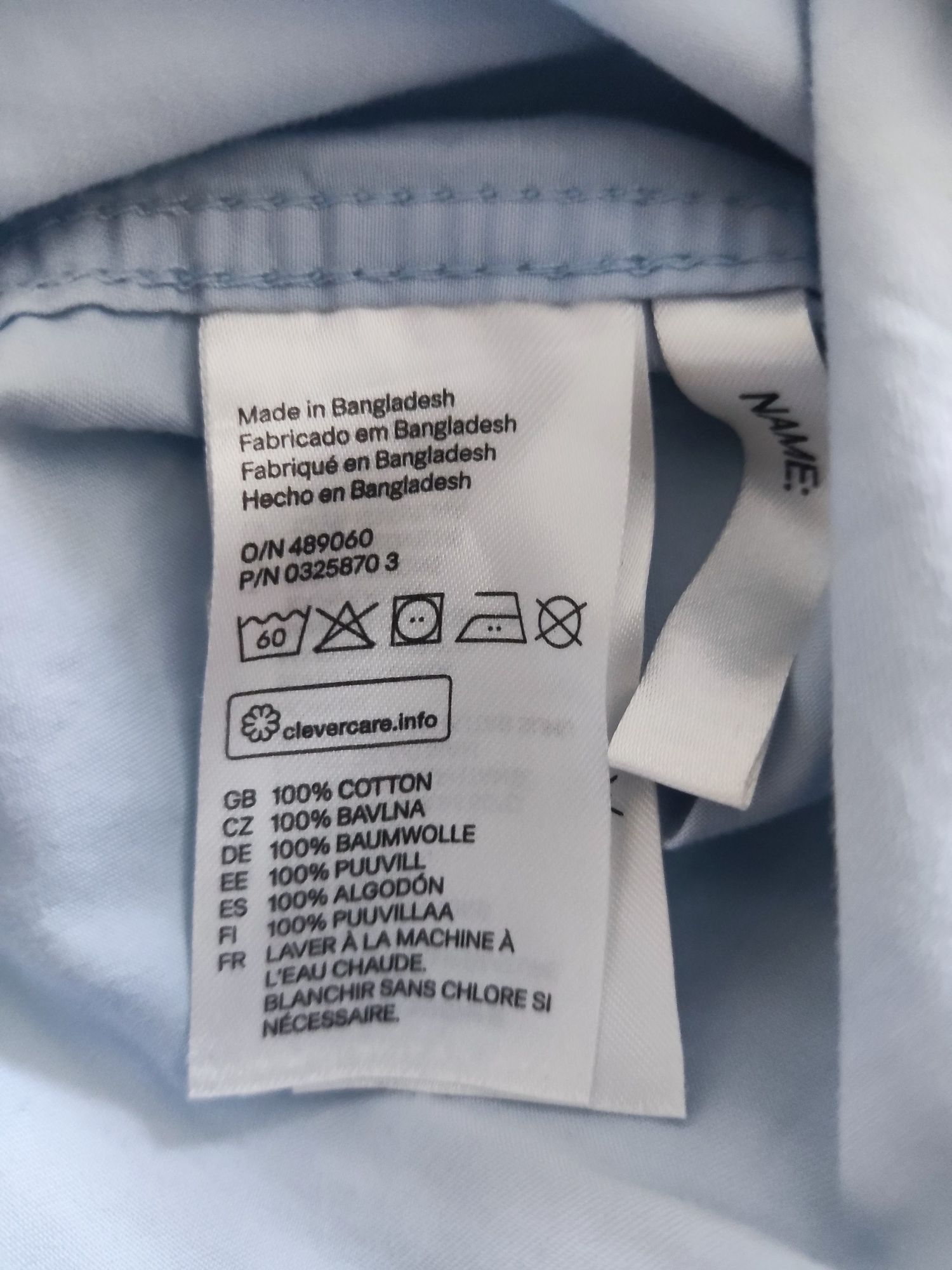 104 110 H&M Koszula niebieska 100% bawełna! elegancka długi rękaw