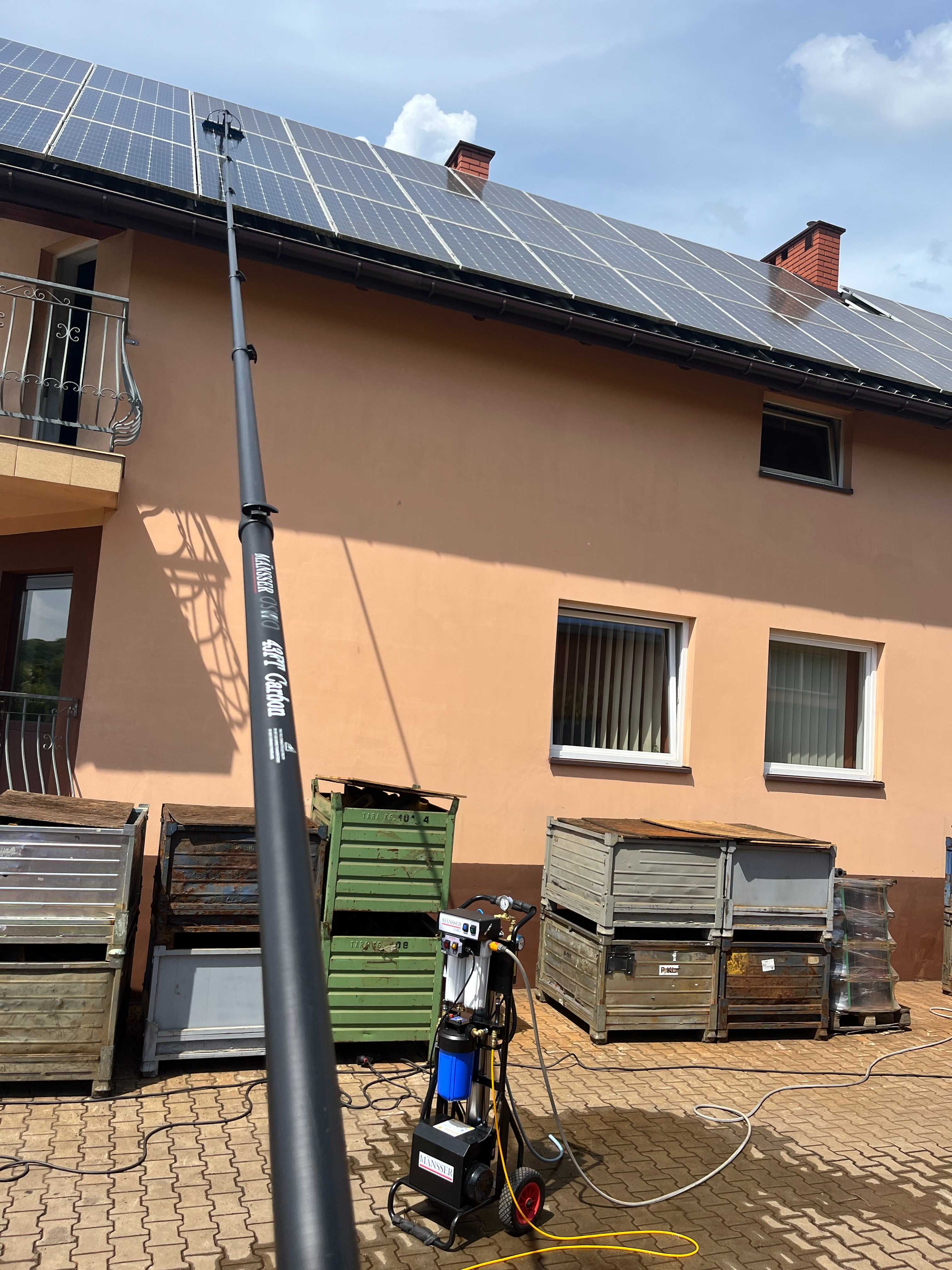 Mycie Paneli Fotowoltaicznych Okien Przeszkleń Wodą demineralizowaną