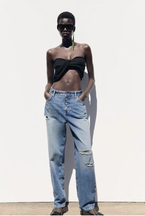 Джинсы Zara рваные