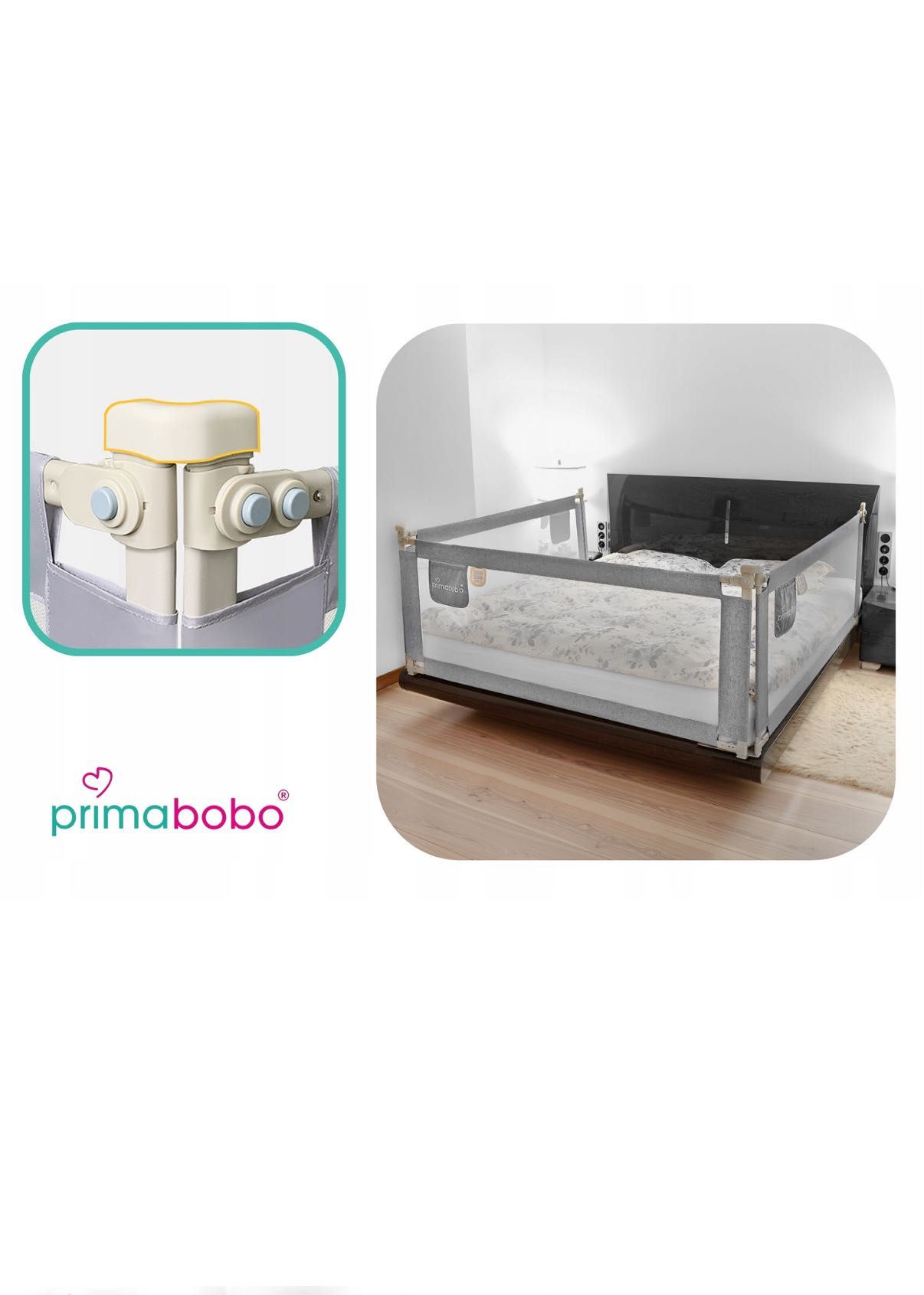 PRIMABOBO Barierka ochronna do łóżka CLASSIC 200cm