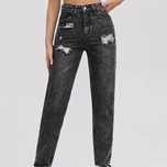 Mom jeans cinzento