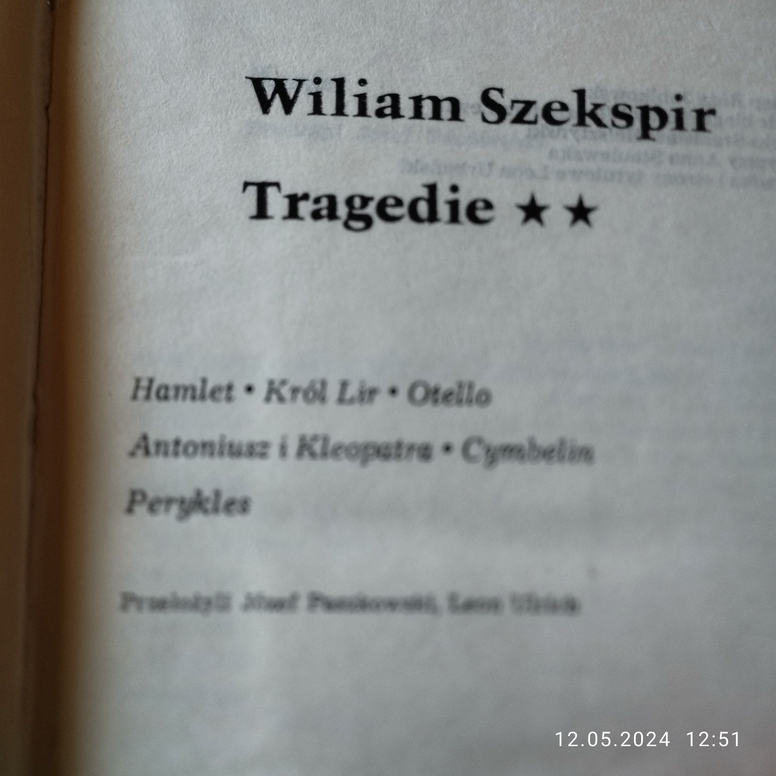 Wiliam Szekspir - Dzieła Dramatyczne .Tom 1,2,4,6.