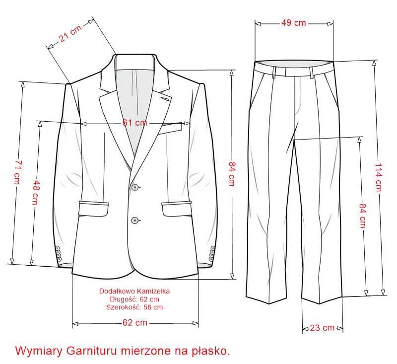 Czarny Garnitur Męski ze Spodniami i Kamizelką na wzrost 190-200cm