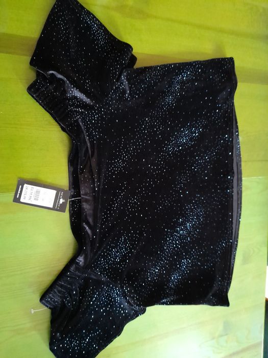Bluzka czarna aksamit carmen 38-40