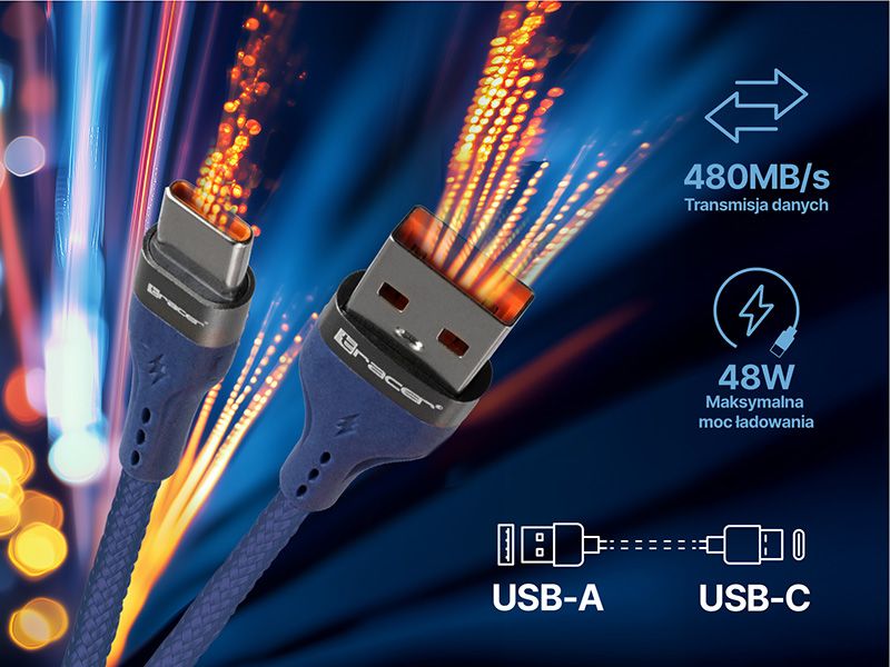 Kabel TRACER USB A - Typ C 1m NB TRAKBK47490