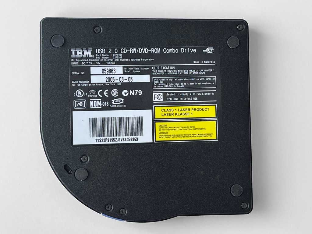 IBM CD-RW DVD-ROM USB 2.0 Combo Drive 22P9195