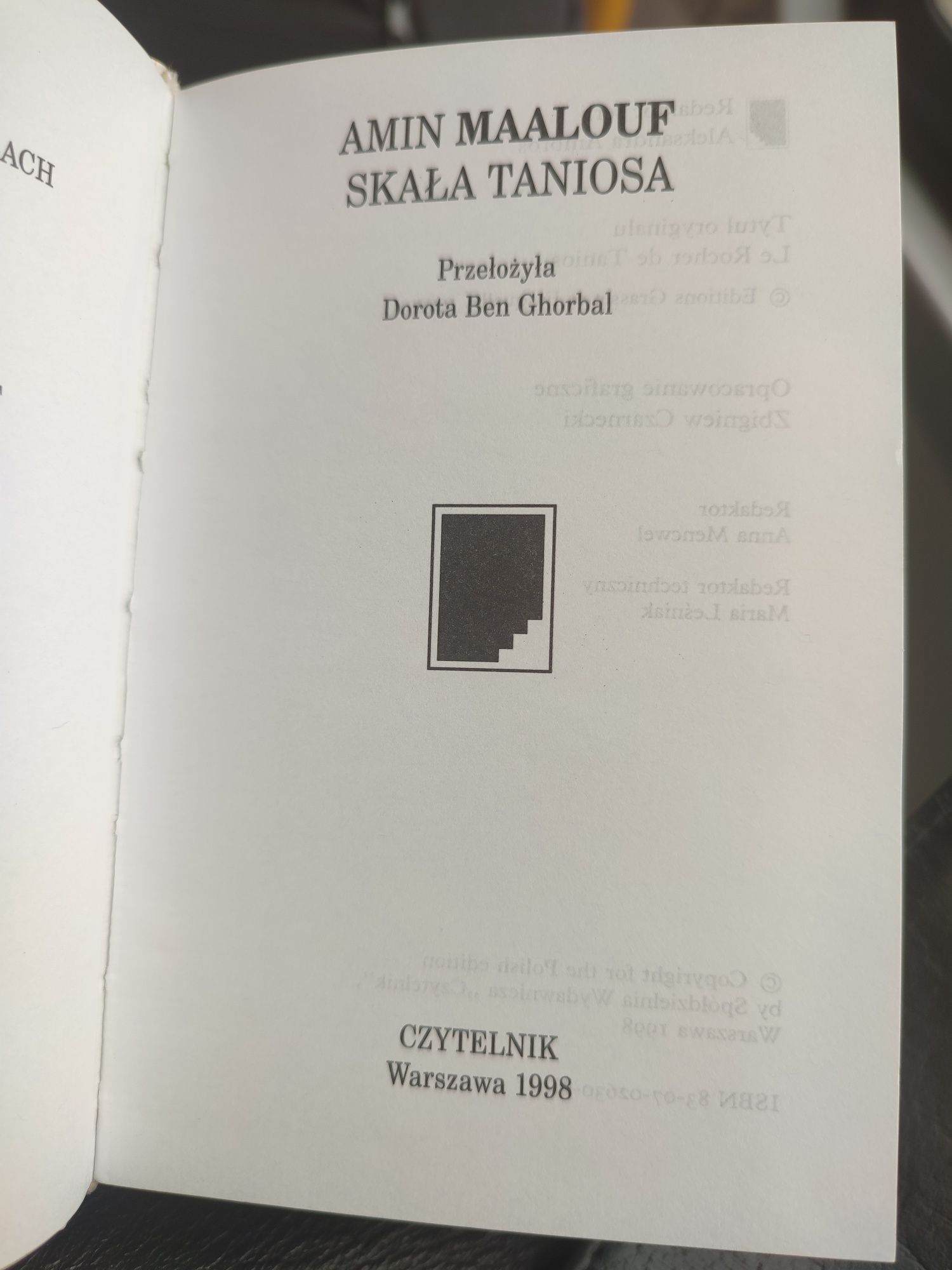 Amin Maalouf Skała Taniosa