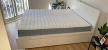 IKEA double bed (cama) + firm mattress (colchão)