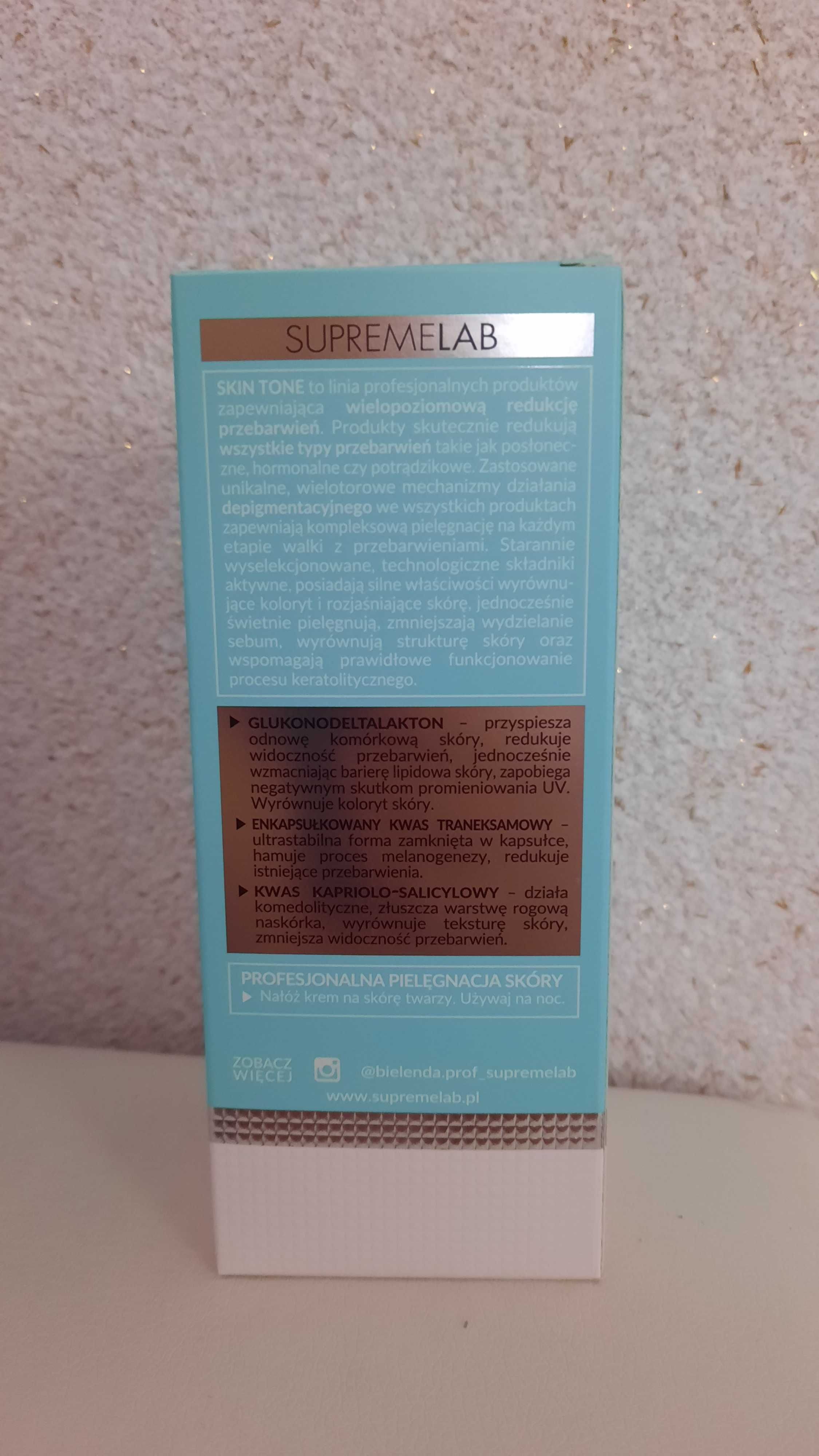 Bielenda Supremelab SKIN TONE krem nocny eksfoliujący na przebarwienia