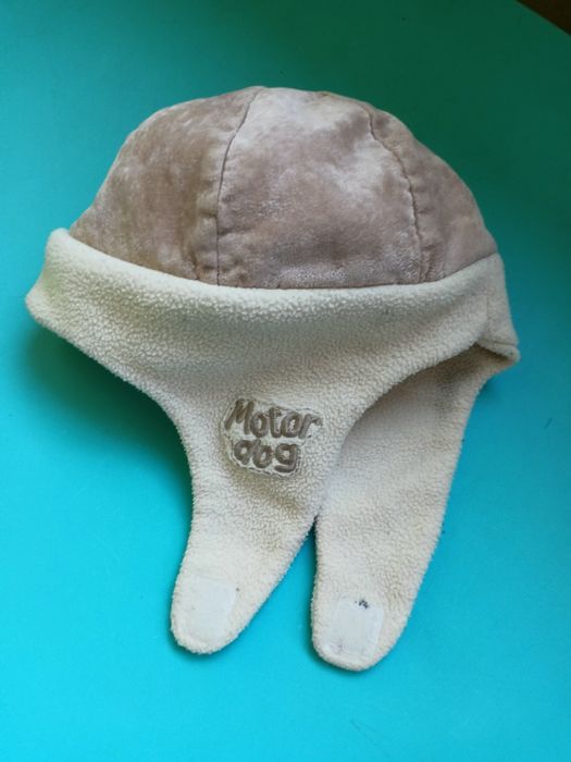 Czapka uszatka pilotka beżowa rozm. 86-92