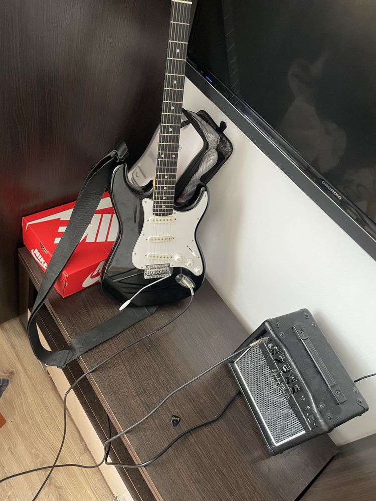 Zestaw gitara harley benton st-20bk standard series + wzmacniacz