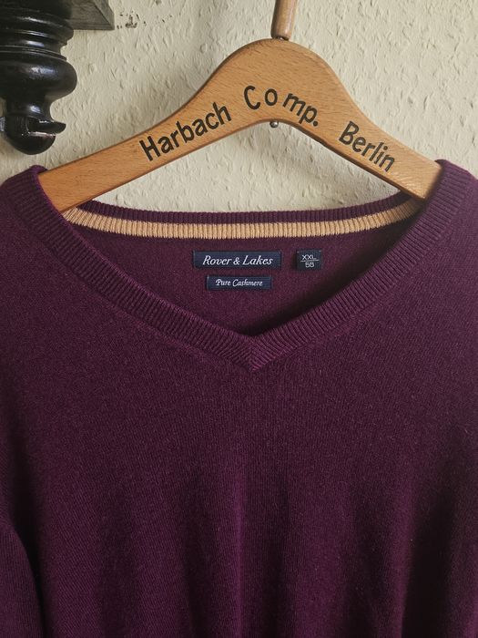 Sweter 100% kaszmir męski fiolet XXL