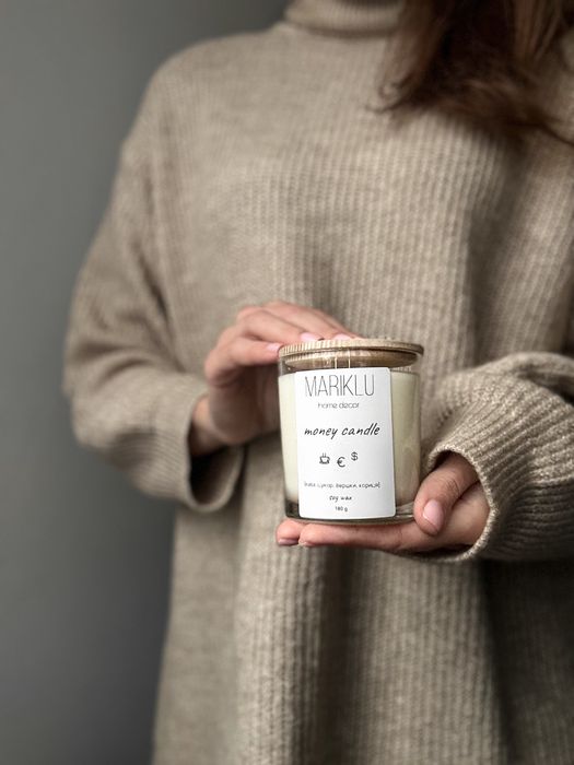 Свіча в склянці соєва ароматична ручної роботи