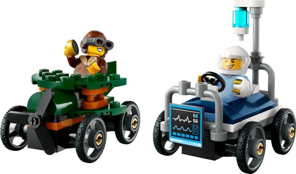 Lego City Zestaw Wyścigówek: Samolot Kontra Łóżko Szpitalne 60459