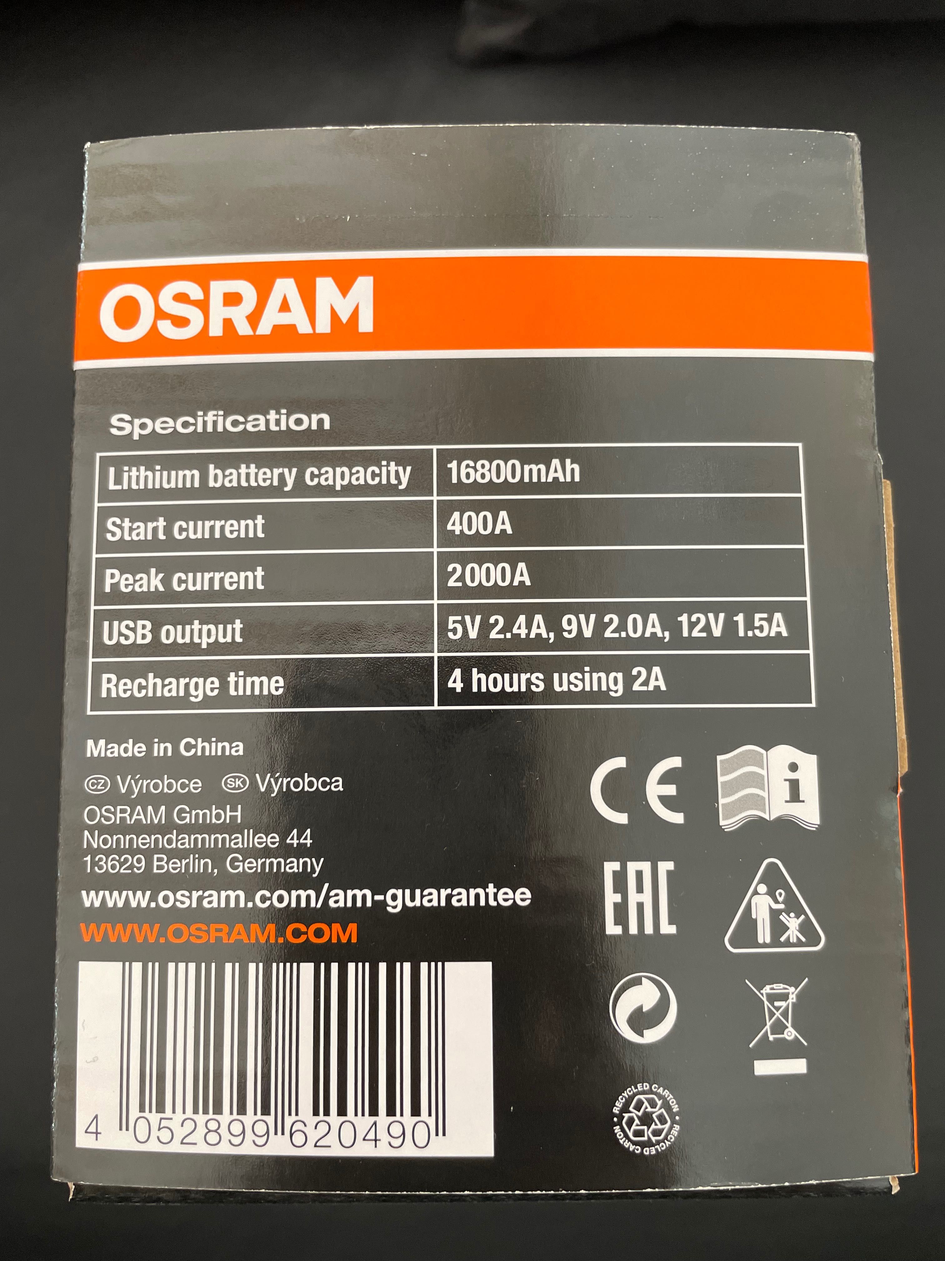 OSRAM Batterystart 400 power bank