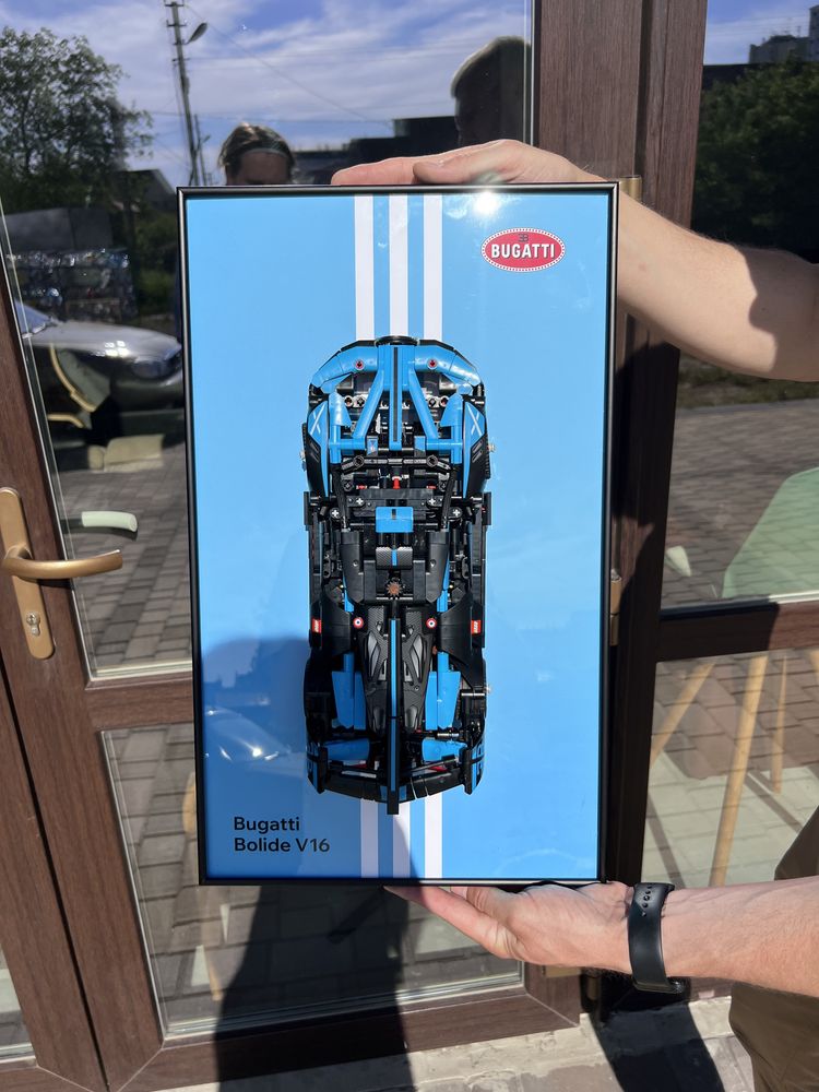 Рамка на Стіну для LEGO Лего Technic Bugatti Bolide Agile Blue 42162)