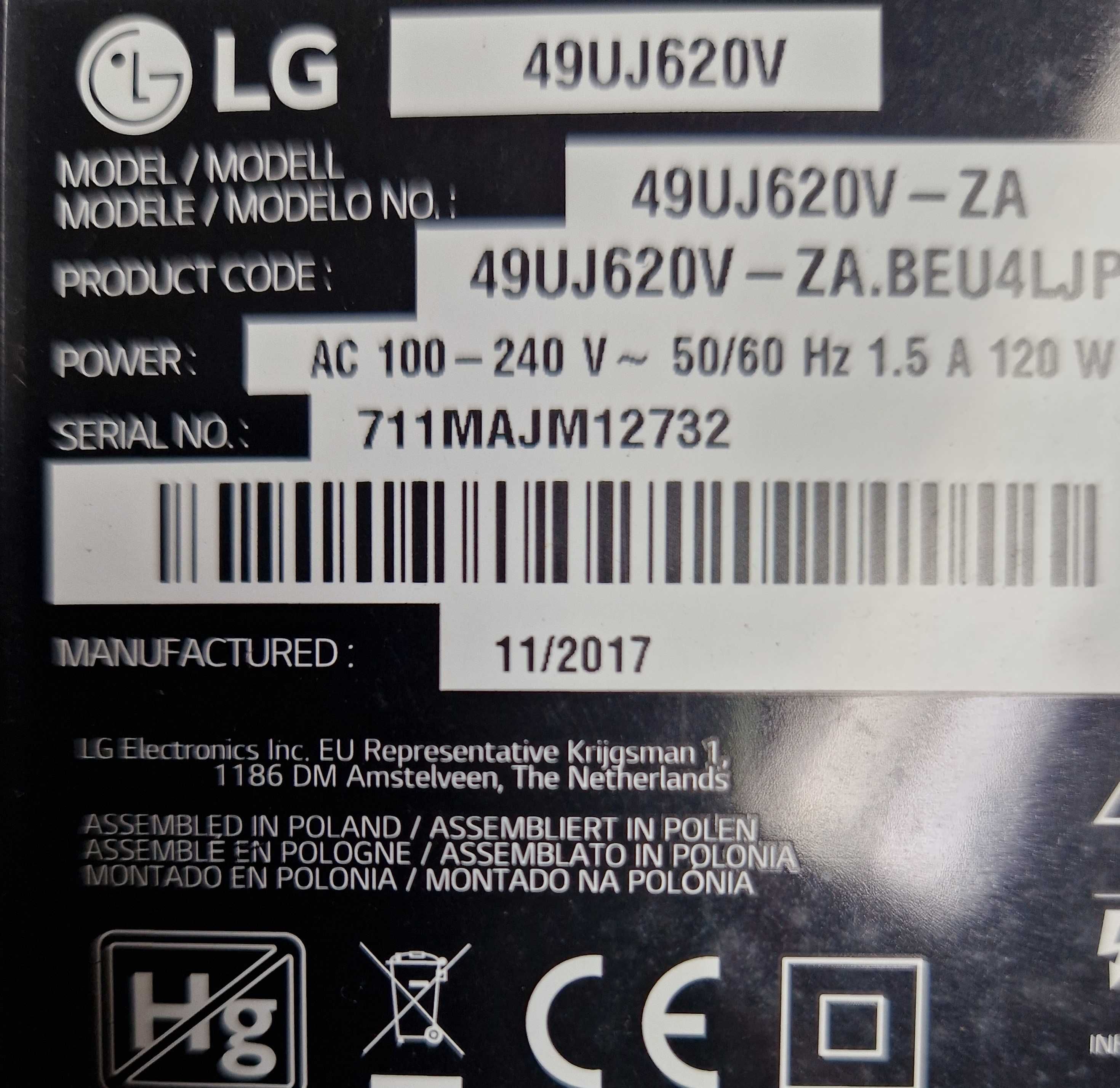 LCD LG 49UJ620V-ZA Completo para peças
