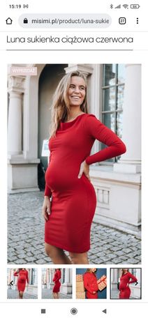 Sukienka ciążowa Misimi Luna czerwona r. S