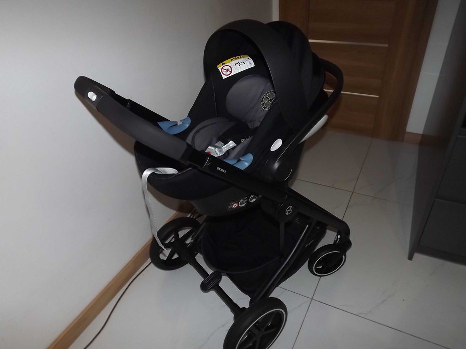 Cybex balios s lux 3w1 deep black +Baza fotelik cybex Sliczny