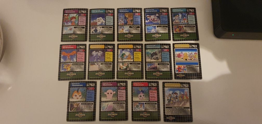 23 cartas Digimon 1999 (1a edição)