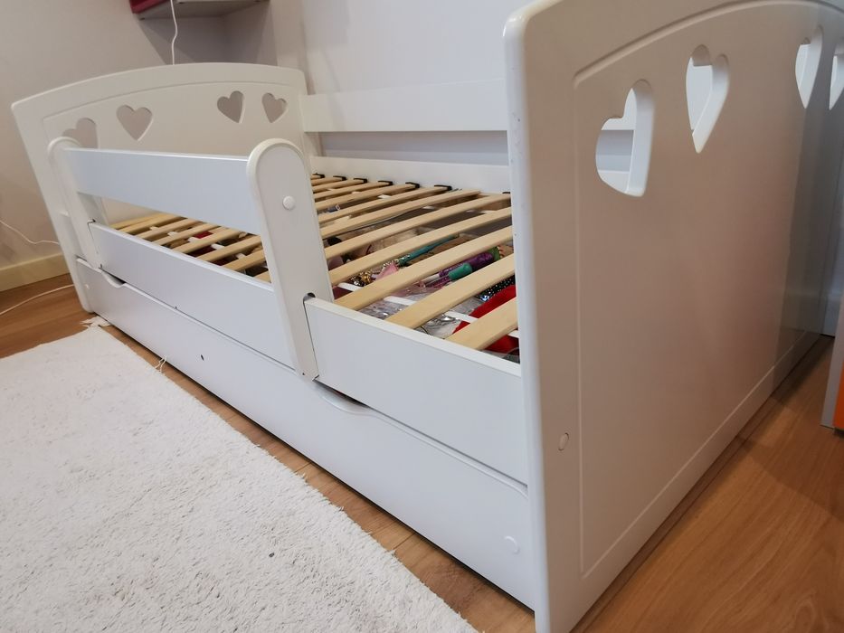 Łóżko białe 160x80 z szufladą