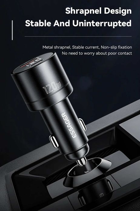 Автомобильное зарядное устройство для Essager 120W PD 20В 5А