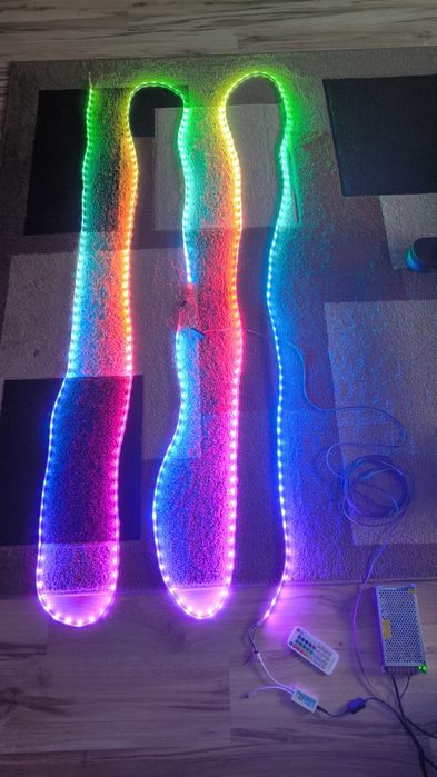 Oświetlenie Taśma cyfrowa LED ARGB 2x5m IP67 sterownik zasilacz