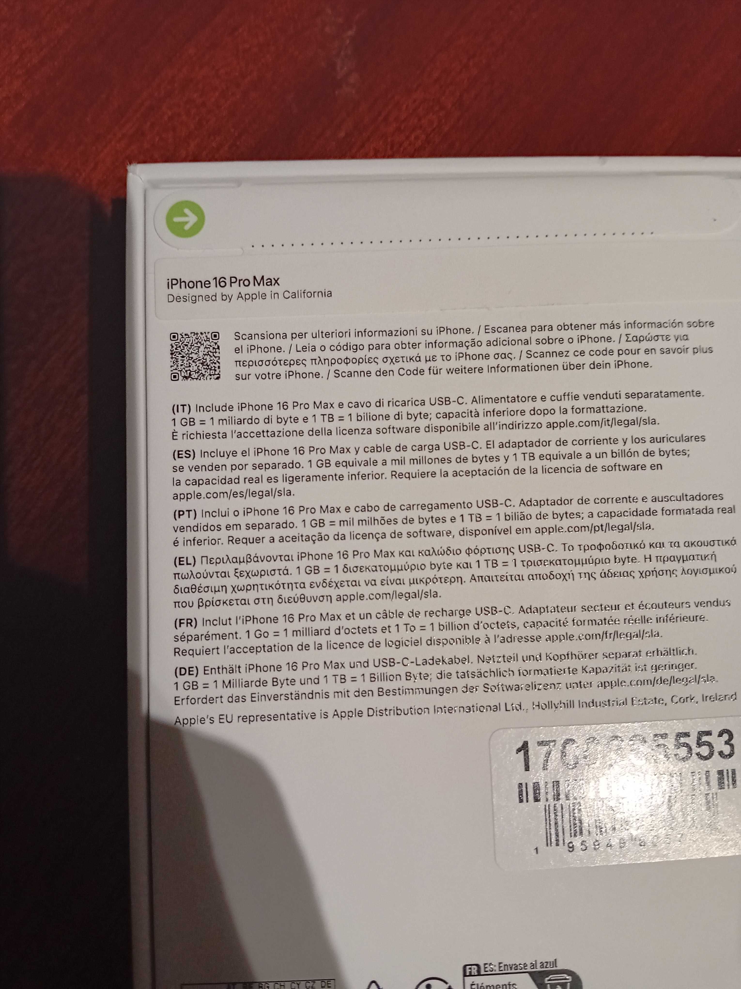 Iphone 16 Pro Max 256GB (Selado)