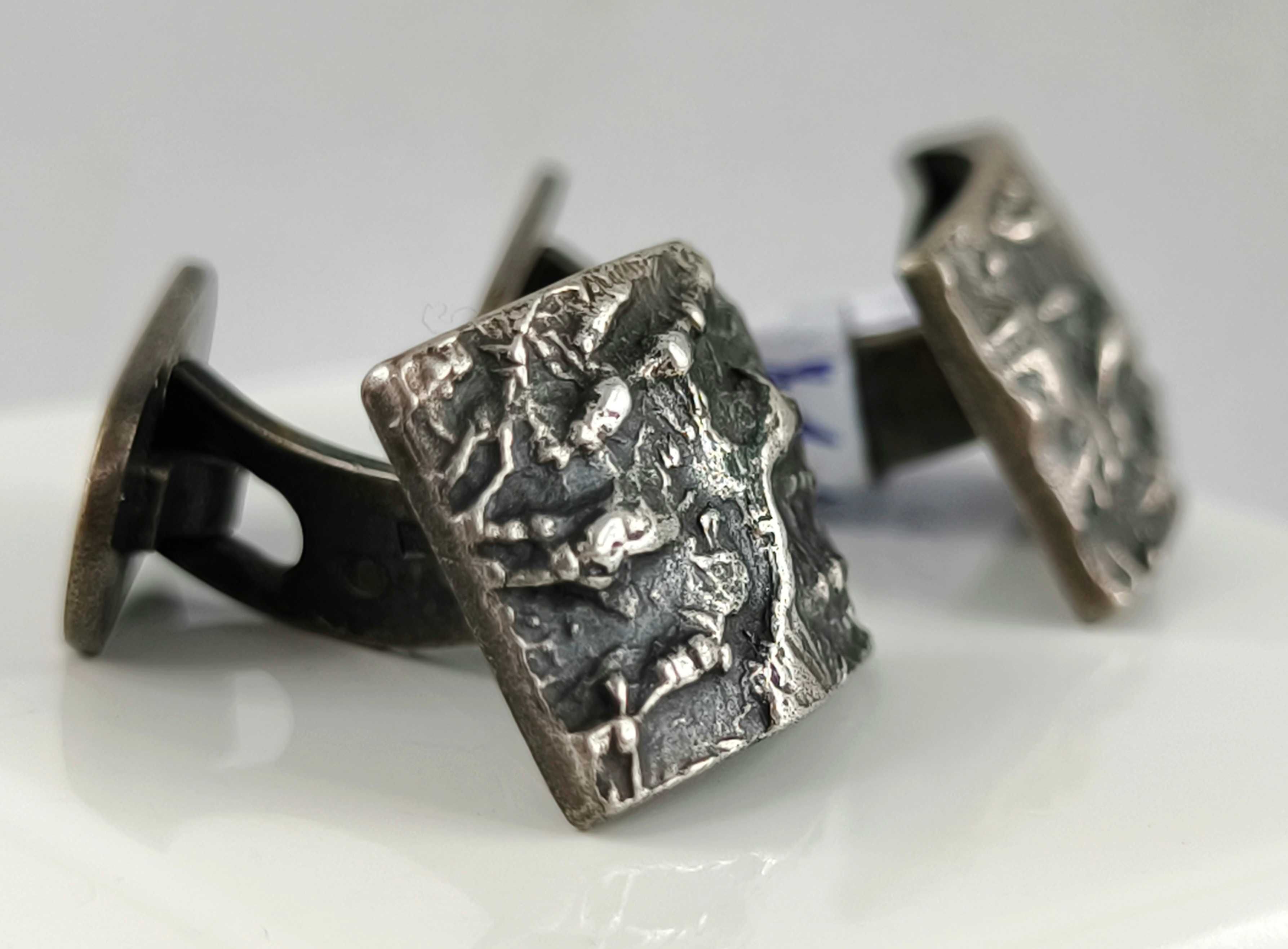 METALOPLASTYKA M1 Srebrne SPINKI do Mankietów Pr.800/ 14,5g / 1963-86